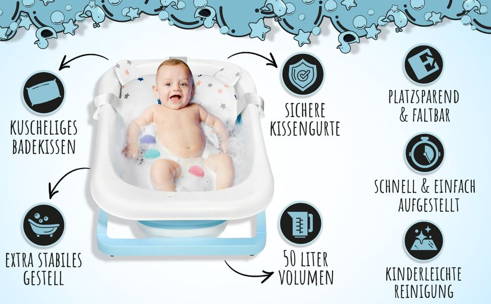 Rabatt60%-Babybadewanne-faltbar-Badewanne-Baby-BPA frei-Neu in Mühlhausen