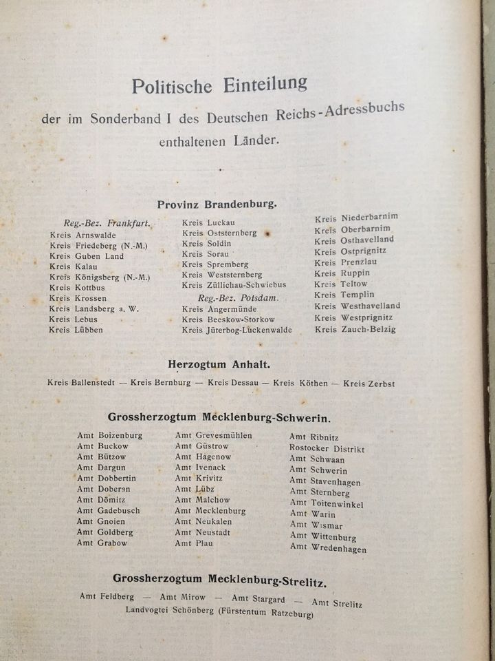 Deutsches Reich Adressbuch Anhalt Mecklenburg Brandenburg Berlin in Dessau-Roßlau