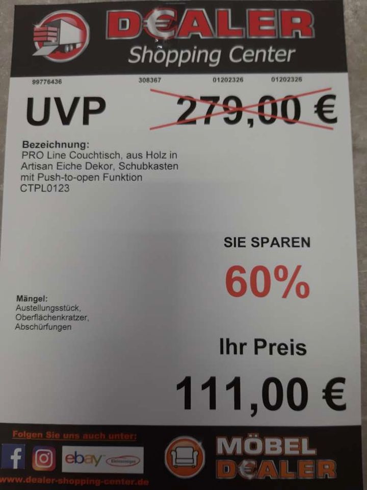 PRO Line Couchtisch / Einzeltisch / Tisch statt 279€ in Sachsen-Anhalt -  Zeitz | eBay Kleinanzeigen ist jetzt Kleinanzeigen