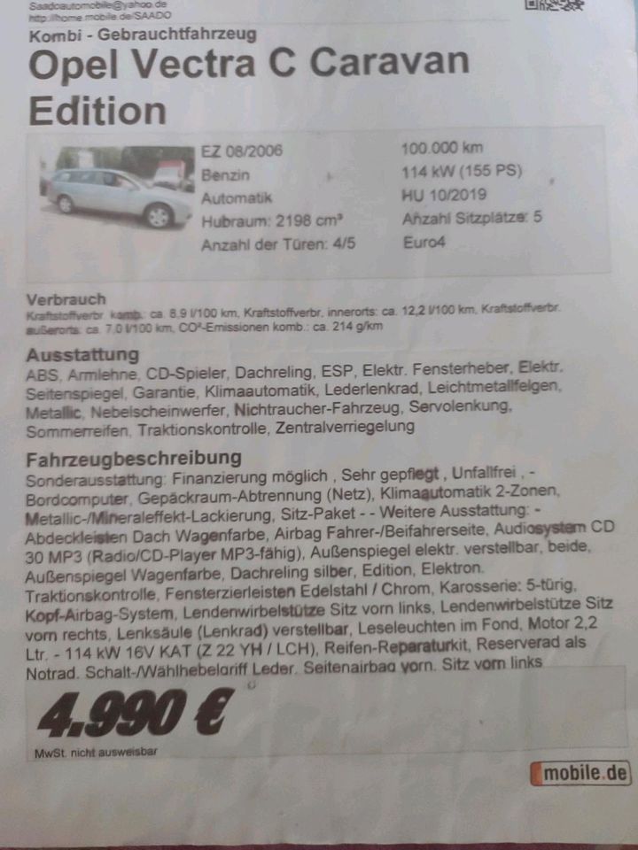 Verkaufe Opel Vectra C Caravan in Werne