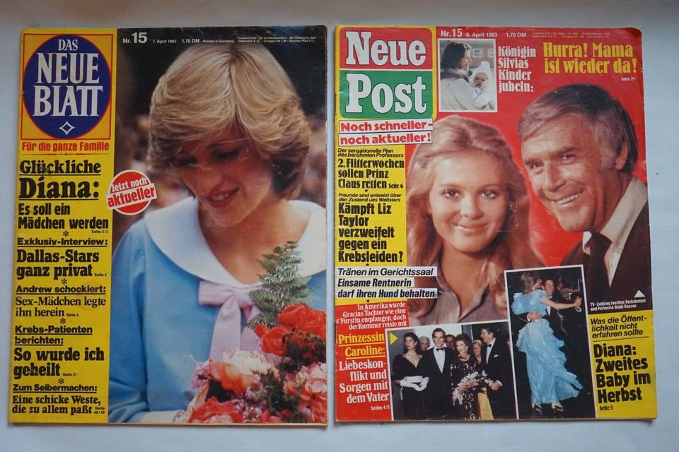 2 Hefte NEUE POST/ DAS NEUE BLATT April 1983 Diana Royals in Berlin