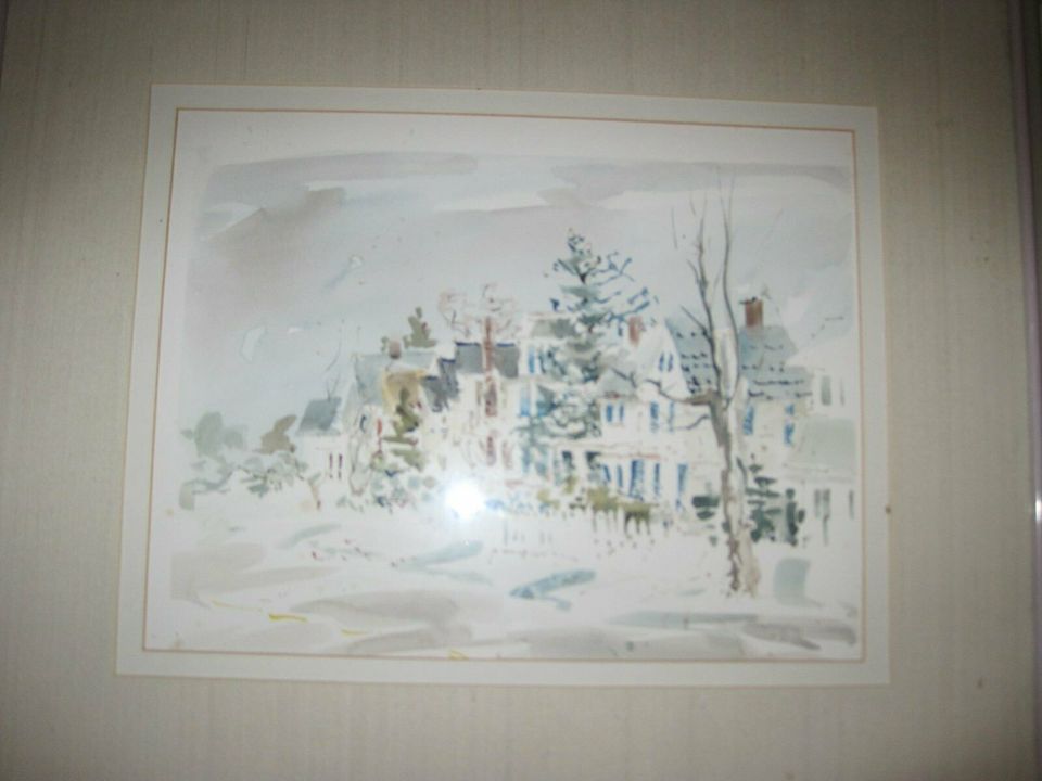 2x Malerei Aquarell Bild KUNZ Landschaft mit Rahmen Kunst Gemälde in Dortmund