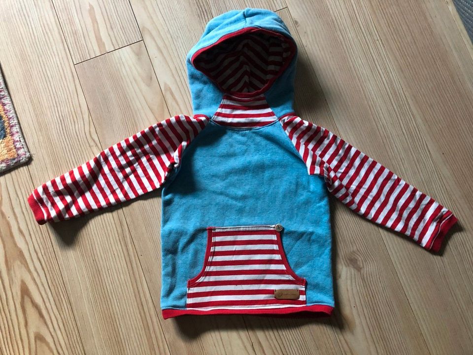 Kapuzen Pullover Gr 92 / 98 Oktoberkind blau weiß rot Streifen ge in Hamburg