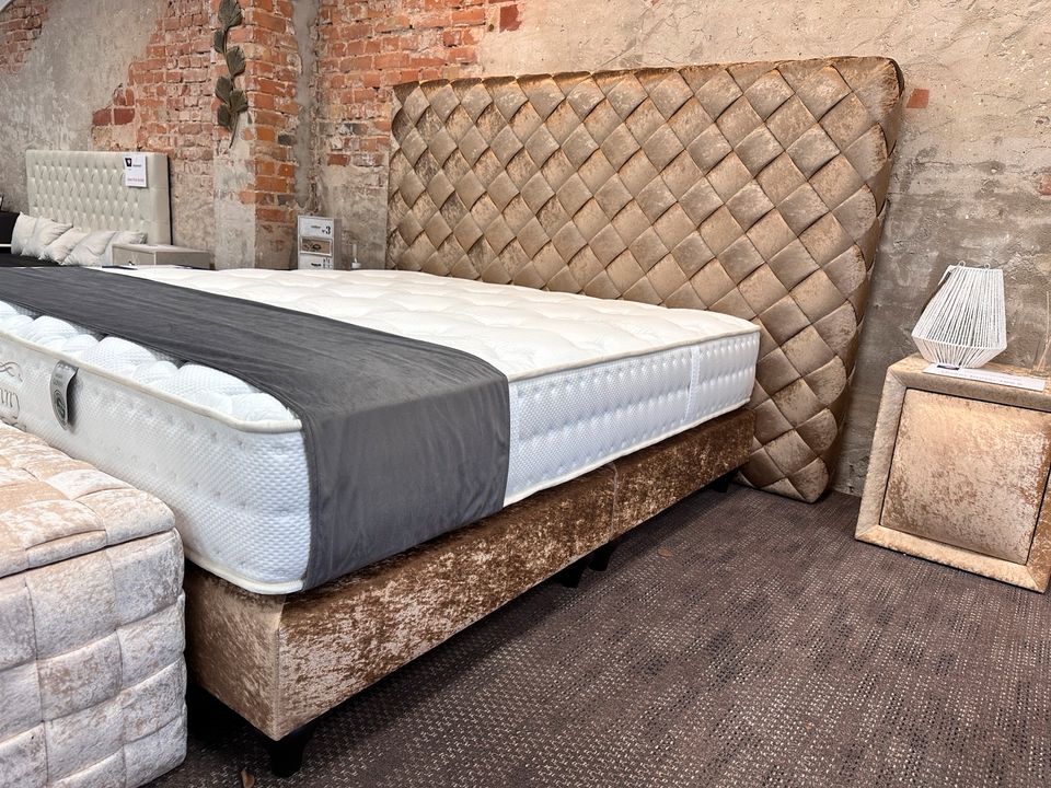 High Quality Gold Boxspringbett 180 x 200 cm inkl. Matratze Polsterbett Bett Doppelbett in Berlin