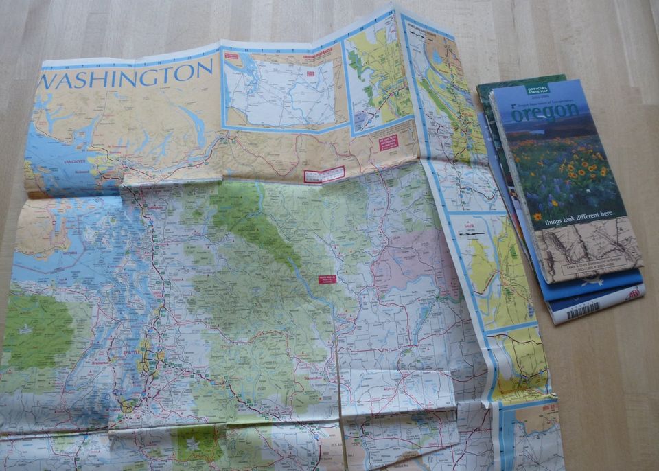 Straßenkarten USA und Kanada: Oregon, Washington, Alberta, BC in Ditzingen