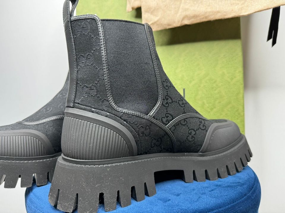 Gucci GG Herren Boots Stiefel Schuhe Schwarz Monogram Gr. 42,5 in Wolnzach