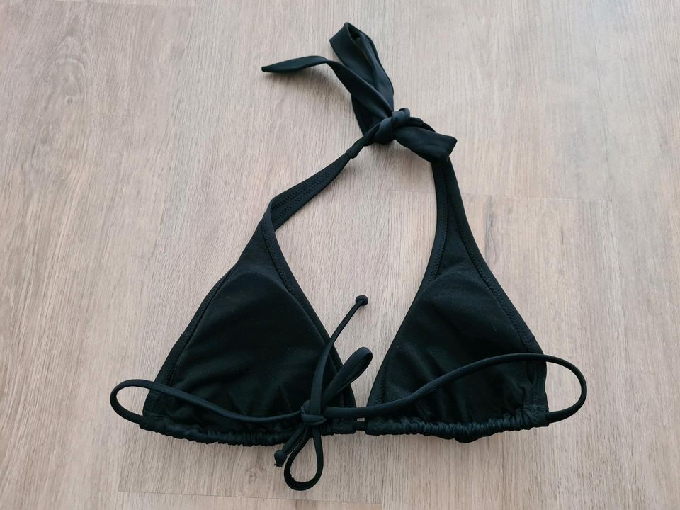 H&M Bikini S 36 schwarz Glitzer Paietten Triangel BH Badehose in Bergisch Gladbach