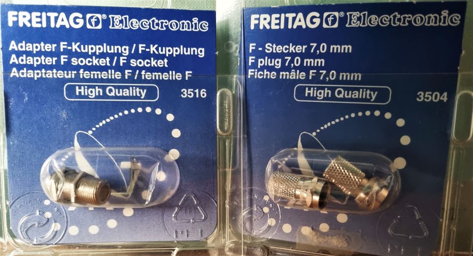 Adapter F-Kupplung / F-Stecker 7,0 mm SET * für Antennenkabel * N in Wildberg