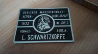 Eisenbahn Schild Metall Schwartzkopff Berlin Maschinenbau 1932 Bayern - Altenstadt Iller Vorschau