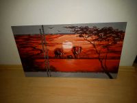 Wandbild Holz Afrika Sonnenuntergang Aufgang Elefanten rot grau Hude (Oldenburg) - Nordenholz Vorschau
