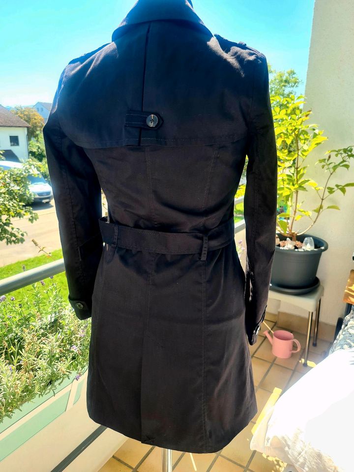 Trenchcoat Mantel Business Übergangsjacke schwarz Stradivarius XS in Reutlingen