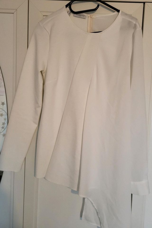 Zanetti ElegantesLongshirt/Bluse weiß asymmetrisch Gr. 36 Stretch in Magdeburg