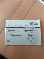 Motorkennbuchstaben VW Audi Heft Thüringen - Dachwig Vorschau