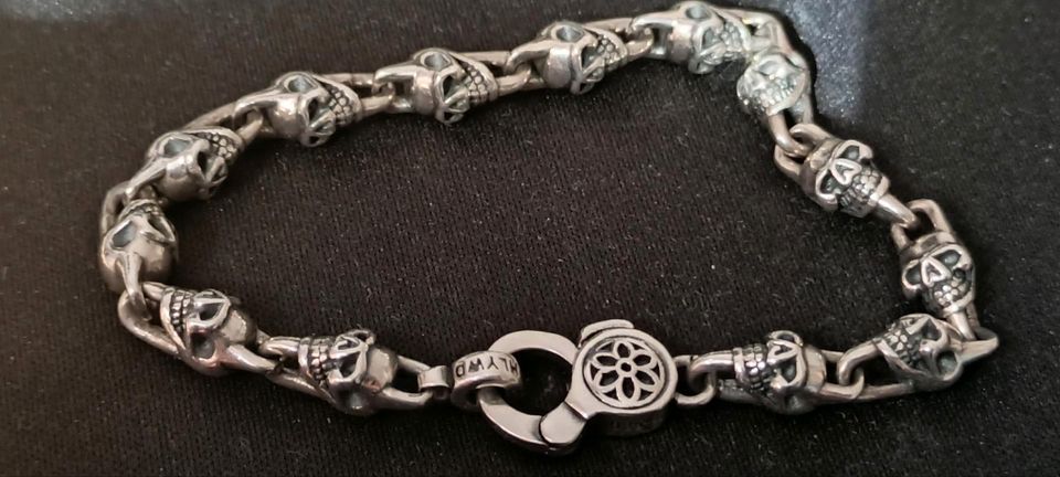 Totenkopf Armband 925 Silber Gott Art HLYWD Einzigartig in Kassel