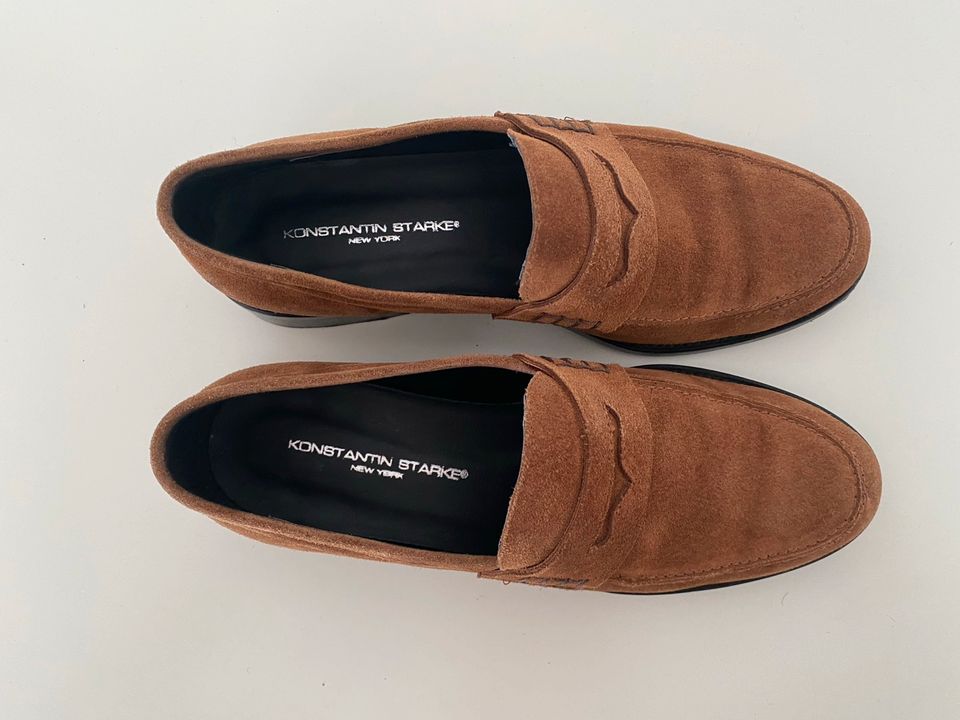 Konstantin starke Penny loafer Wildleder Cognac Gr. 39 in Düsseldorf