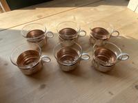 6 Teegläser DDR Retro Glas mit Kupferhalter Baden-Württemberg - Stutensee Vorschau