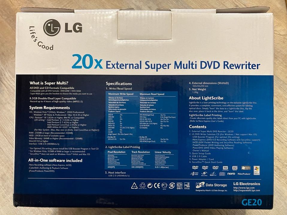 LG  External Super Multi DVD Rewriter (externes CD DVD Laufwerk) in Schimberg