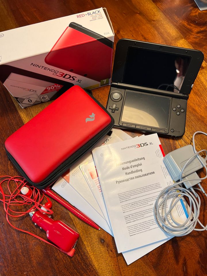 Nintendo 3DS XL Rot mit Schutzhülle und Spielen in Hannover