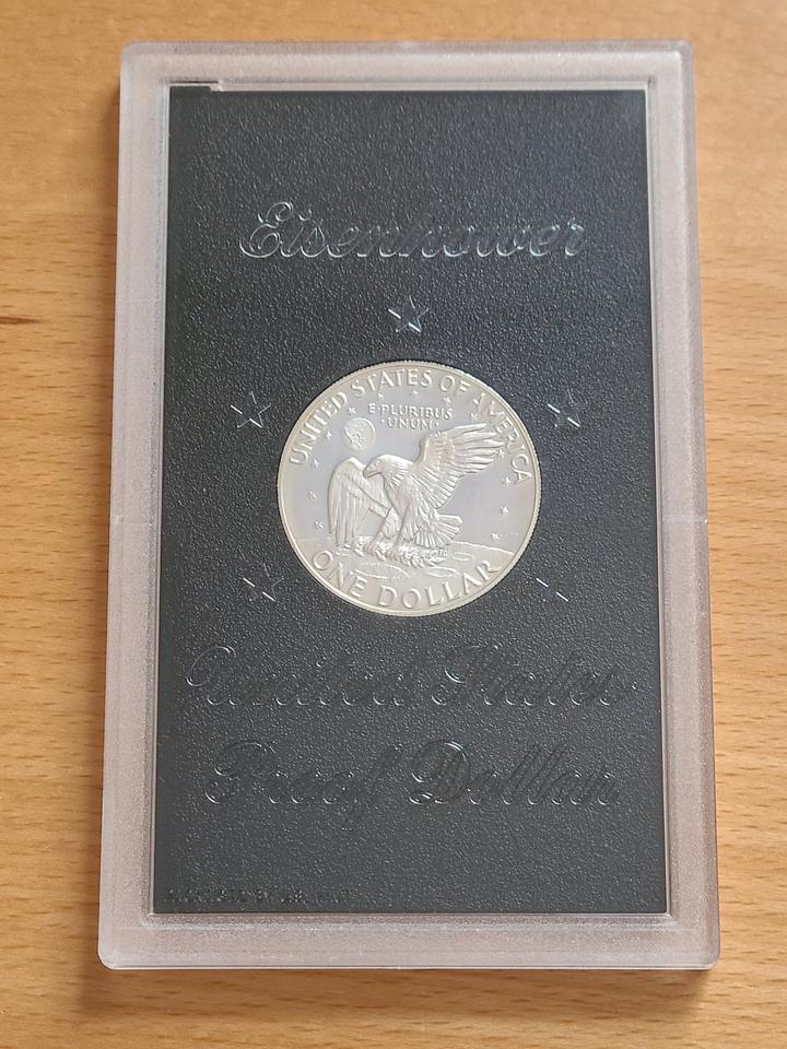 USA US Silber Dollar Eisenhower 1973 Mondlandung UNC Proof PP in Emmering