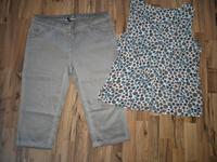 Cecil Set Sommer Gr.XL 42 44 Capri Hose hellgrau + Blusentop Herzogtum Lauenburg - Sandesneben Vorschau