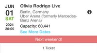 1x Olivia Rodrigo GUTS World Tour BERLIN am 01.06.2024 Berlin - Charlottenburg Vorschau