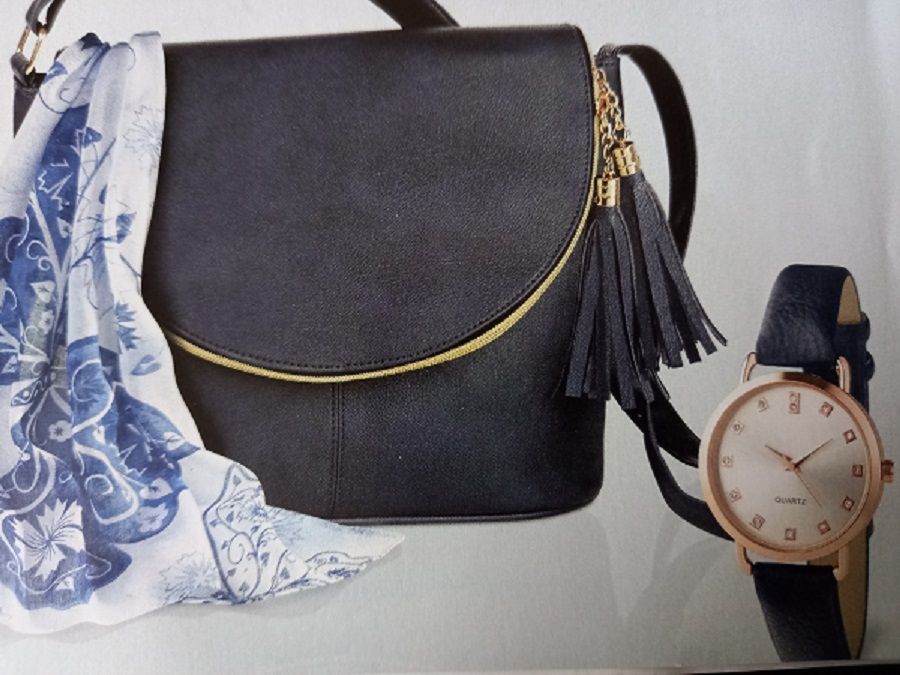 - TASCHE, passsendes TUCH und ARMBAND-UHR - blau in Dormagen