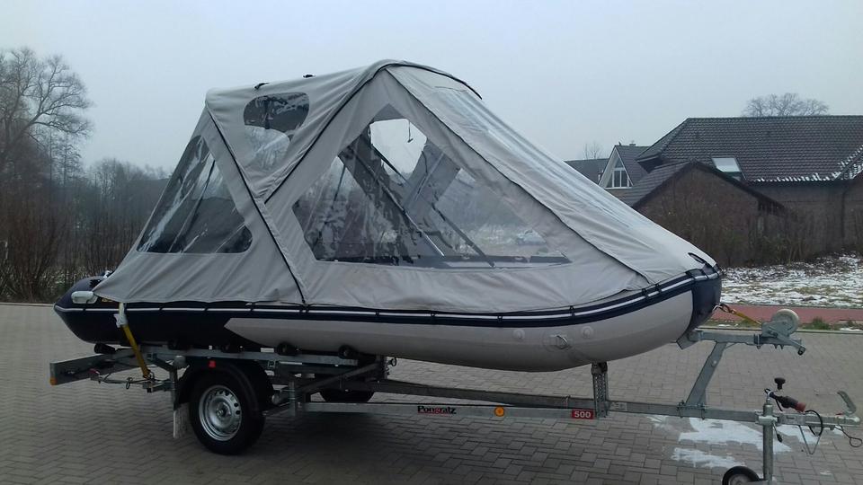 Schlauchbootzelt für Schlauchboote 3,60m/3,70m Grau 2 Wahl in Elmenhorst Kr Stormarn