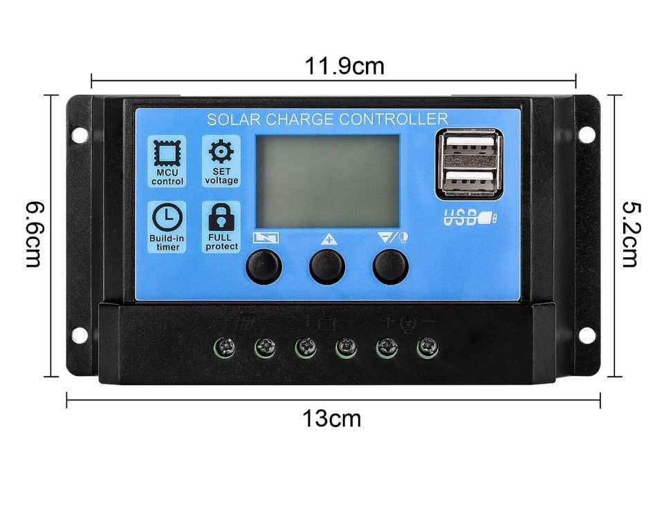 Solar Laderegler 30A PWM Solar Photovoltaik Regler USB 12V 24V in Bebra