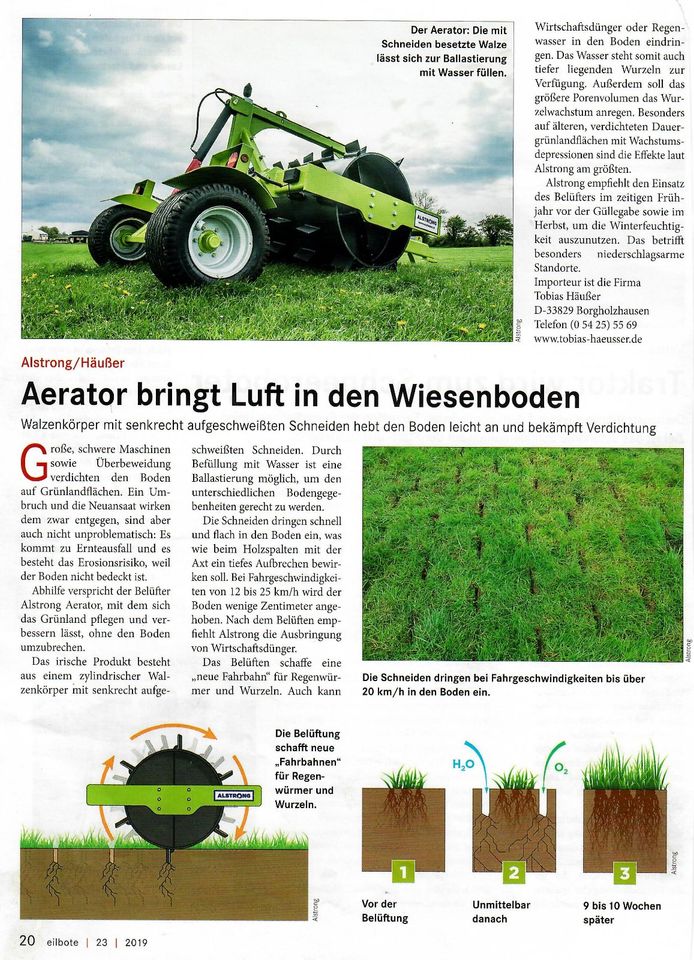 Wiesenwalze Alstrong Aerator 840T, Belüftung, Grünlandpflege in Hamersen