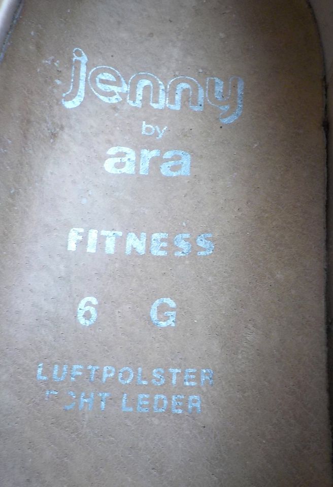 JENNY by ARA schöne SCHNÜRSCHUHE Gr. 6 G beige Leder Luftpolster in Hanau