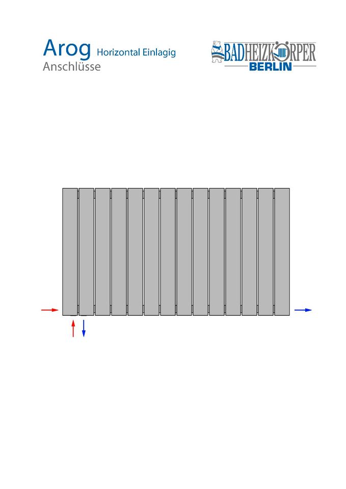 Paneelheizkörper AROG Weiß Horizontal einlagig 1071 x 600 mm. in Berlin