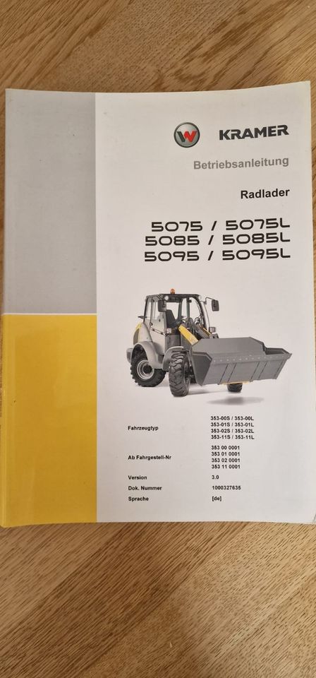 Radlader Kramer 5075 - 5095 auch L, Bedienungsanleitung in Königsbronn