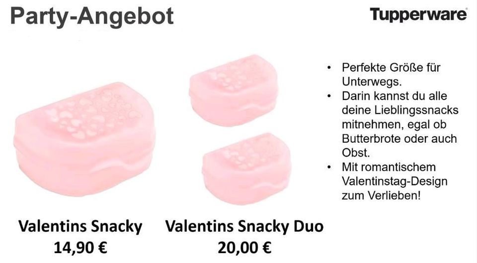 Tupperware Snack Box / Valentins Snacky Duo (2-tlg.) Aktion in Höchstädt a.d. Donau