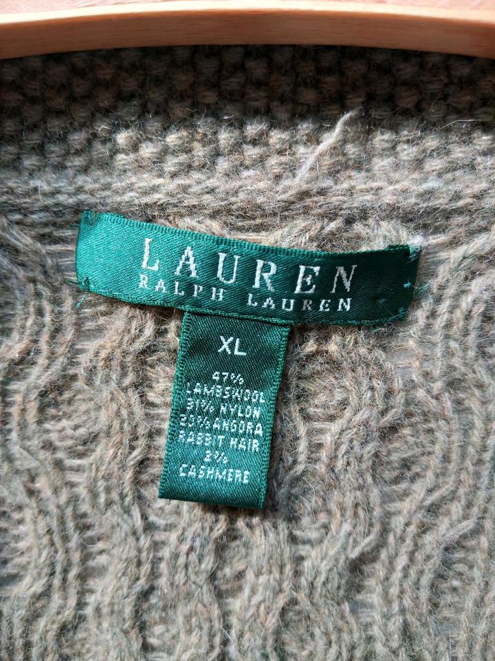 Ralph Lauren Strickjacke Wolle Angora Kaschmir Zopfmuster Cardiga in Essen-West