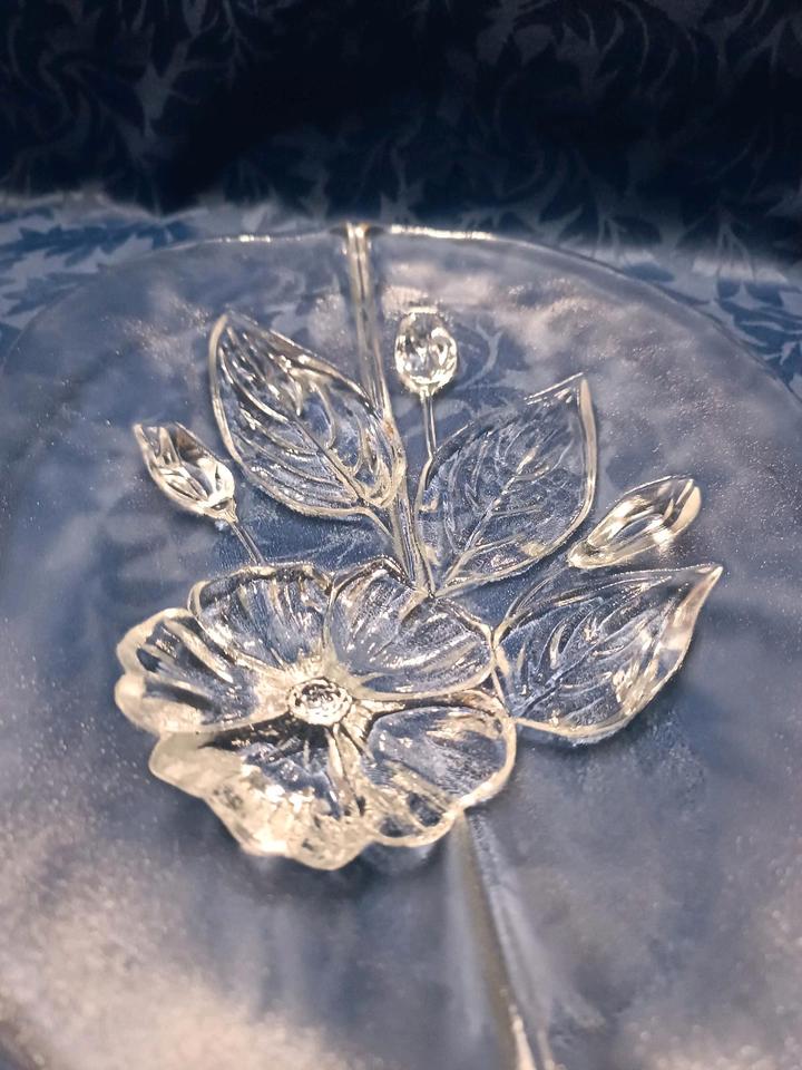Glasschale Schlüsselschale Dekoration Blumen Motiv 28 cm in Kleinblittersdorf