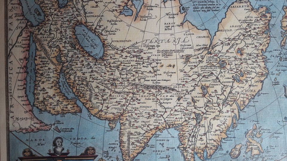 2 Kunstdrucke - Kartografien von Asien & Afrika um 1570 in Remlingen