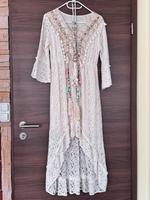 Traum Maxi Kleid beige Quasten Pailletten Onesize Hippie BoHo Bayern - Pyrbaum Vorschau