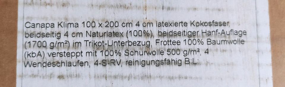 Lattenrost + Matratze 200 x 100 unbenutzt in Sonneberg