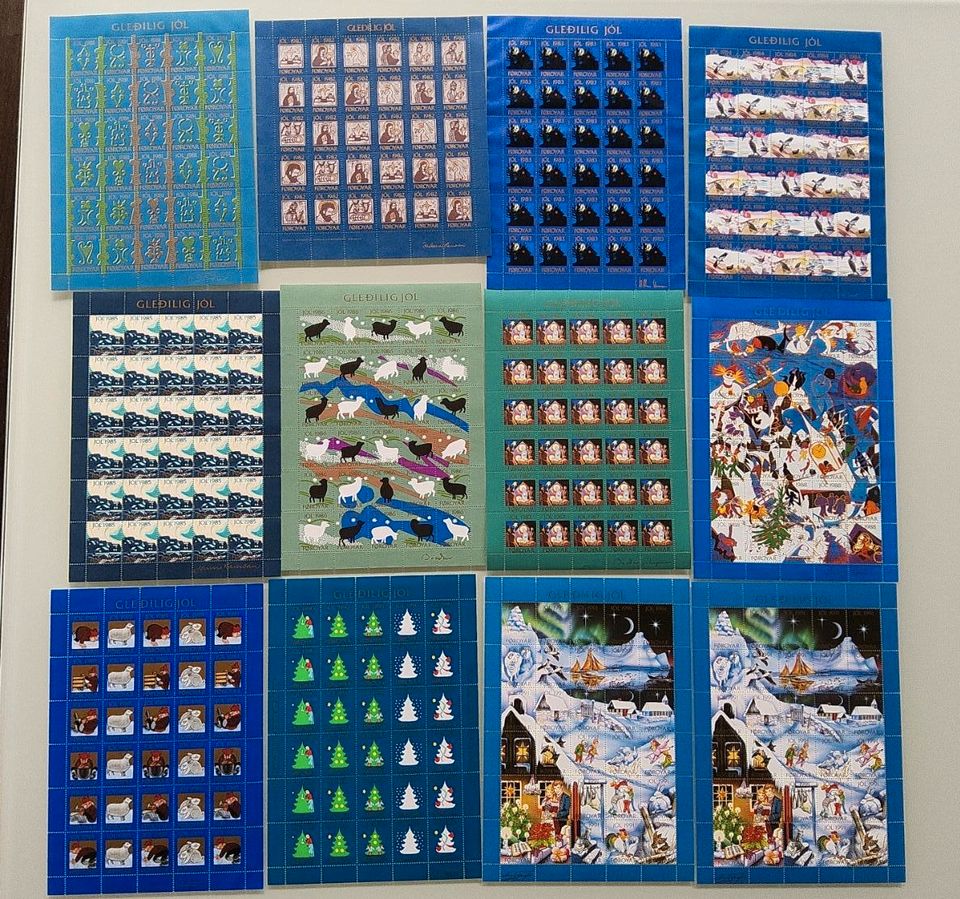 Briefmarken Färöer und  Weihnachts Kleinbögen ab 1981 - 1999 in Wiesloch