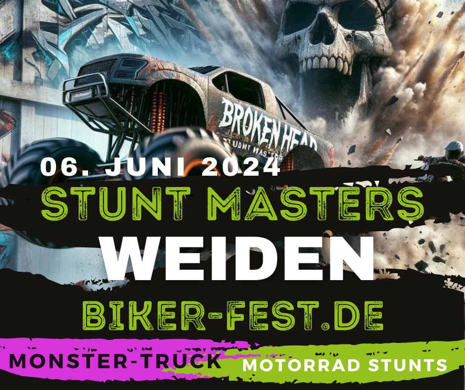 Ticket für Broken Head European Stunt Masters Weiden - Motorrad & Drift Festival - Monstertruck Show - Contest in Weiden (Oberpfalz)