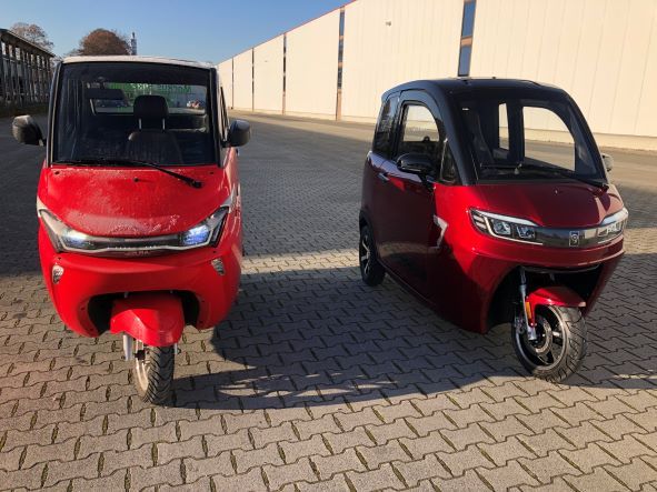 Kabinenroller Electroride PIXI - Dreirad Elektroauto mit Radnabenmotor,  E-Auto, E-Auto, Elektro-Auto