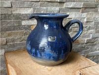 Silberdistel Fayencen blauer Krug Vase mit Henkel Vintage Niedersachsen - Großefehn Vorschau