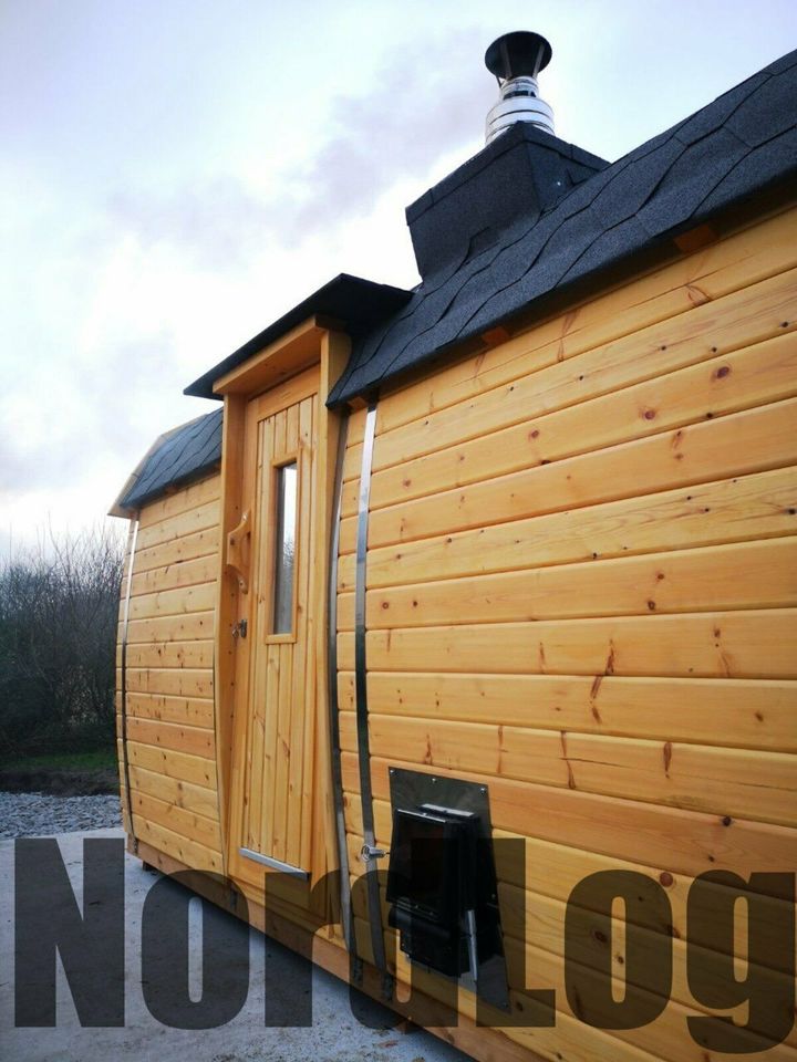 LUXURY NordLog SAUNA BUS 2,3 x 4,0m /Eckbänke/ GARTENSAUNA in Weil der Stadt