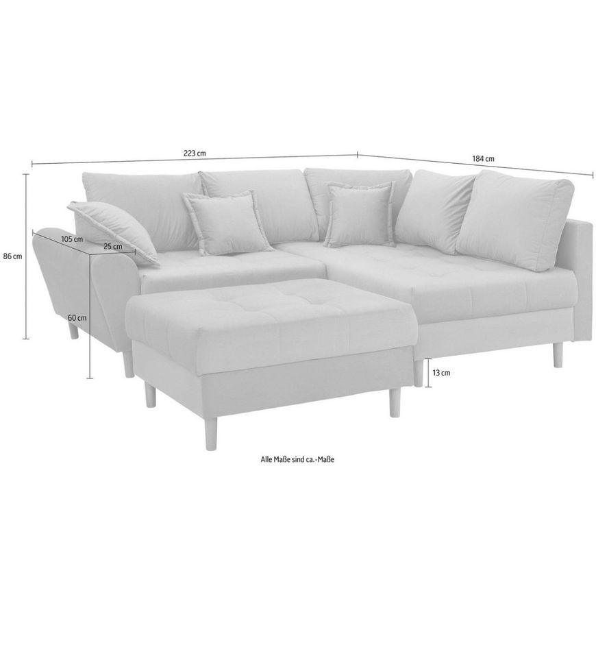 Ecksofa , mit Hocker und Federkernpolsterung in Marburg