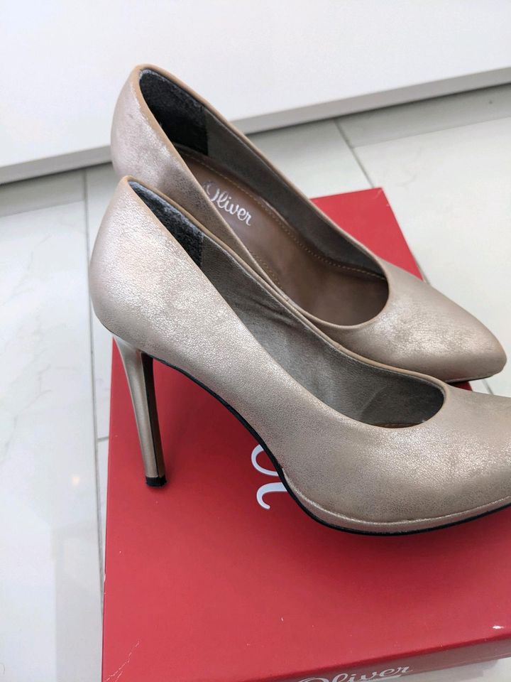 S.Oliver High Heels, Pumps, Stöckelschuhe Champagner Größe 37 in Berlin