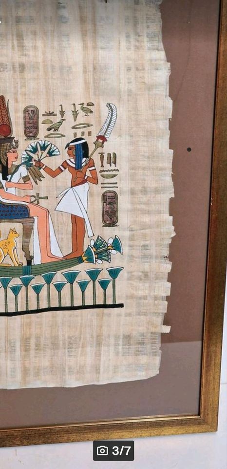 Vintage Papyrus Handgemalte Ägypten Malerei in Kassel