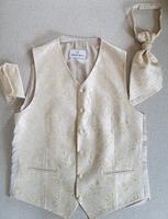 Weste Plastron Einstecktuch Wilvorst Hochzeit Bräutigam creme Bayern - Altenthann Vorschau