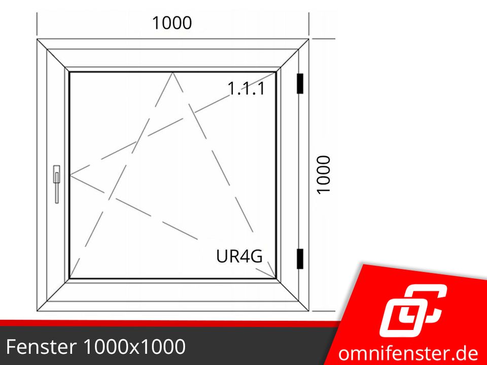 Kunststoff Fenster Kunststofffenster nach maß Weiß Kellerfenster aus Polen PVC-Fenster für Haus Gartenhaus Garagenfenster 1000 x 1000 Hersteller ALUPLAST SCHÜCO GEALAN in Görlitz