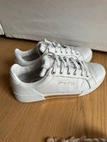 Tommy Hilfiger Sneaker weiß /gold gr.39 Sachsen - Rackwitz Vorschau