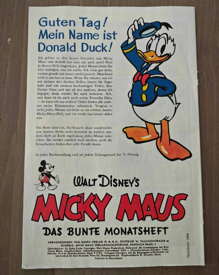 Walt Disney’s Micky Maus. Das bunte Monatsheft. Nr. 1 –September in Dresden